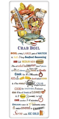 crab boil poster on a white background