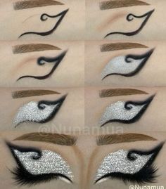 Black Eye Makeup Aesthetic, Green Eye Shadow Looks, Green Eyes Makeup, Crazy Eye Makeup, Makeup Ideas Natural, Goth Eye Makeup, Maquillage Yeux Cut Crease, Eyeliner Designs, Drag Make-up