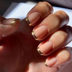 French Tip Nails Square, Ponytail Wedding, Gold French Tip, Hairstyles Prom, Hairstyles Ponytail, French Tip Nail Designs, Square Nail Designs