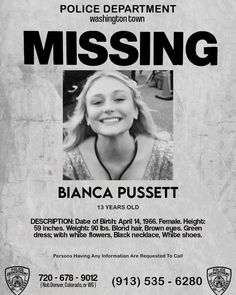 the missing poster for monica pussett