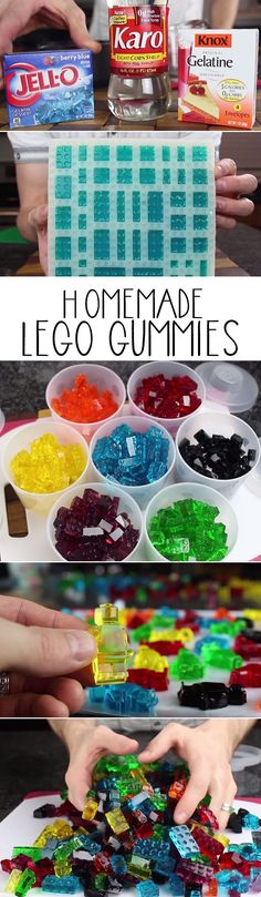 legos are being made with different colors and shapes to make them look like they're