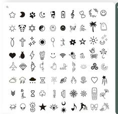 an image of various symbols on a sheet of paper