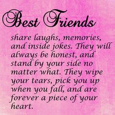 a pink background with the words best friends written in black on it and an image of a