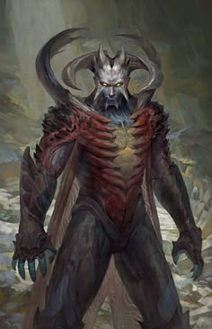 an image of a demonic creature with horns