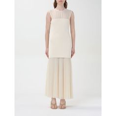 Spring/Summer 2024 Proenza Schouler Dress Woman Ecru Size Type: Us Sku: Gig-R2413010 ~ 103 Welcome To The Official Luosophy Poshmark Closet! Luosophy Is A Luxury Brand Reselling Company Founded In San Diego, Ca From 2016. All Our Products Are Imported From Italy And Sold In The Usa. We Do Our Best To Provide High Fashion, Luxury Items At Affordable Prices. We Guarantee All Our Products Are 100% Authentic. Shop With Us And You Will Forget About Shopping At Department Or Brand Name Stores. Our Pri Cream A-line Daywear Dress, Fitted Sleeveless Silk Dress In White, Formal Beige Midi Length Pleated Dress, Chic Cream Midi Dress For Cocktail, White Midi-length Pleated Dress For Formal Occasions, Elegant White Silk Sleeveless Dress, Elegant A-line Maxi Dress With Sheer Details, Elegant Sheer A-line Maxi Dress, Cream Midi Evening Dress