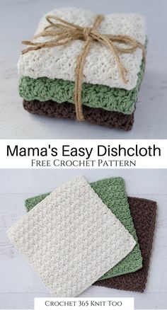 Easy Crochet Dishcloth, Crochet Washcloth Free Pattern, Crochet Washcloth Free, Crochet Dish Cloth Free Pattern, Dishcloth Patterns Free, Crochet Washcloth Pattern, Dishcloth Crochet Pattern, Washcloth Pattern, Quick Crochet Patterns