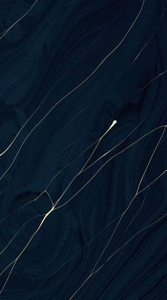 an abstract painting with white lines on a dark blue marbled background that looks like waves or swirls