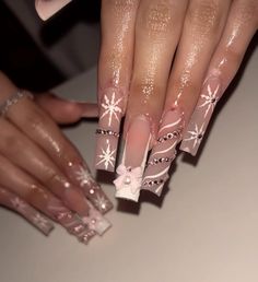 Longer Nails, Pink Snowflake, Cute Pink Nails, Gel Toe Nails, Cheetah Nails, Acrylic Toe Nails, Hard Nails, Fancy Nails Designs, Beauty Nails Design