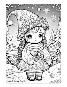 Enjoy playful and cute coloring with the winter fairies of Forest Fairy Crafts. Download for free on the website. Everyone loves a calming activity during the holiday season. Relax and unwind with the fairies. Use marker, colored pencil, and/or watercolor paints. Happy winter and Christmas Crafts Winter Fairies, Calming Activities, School Leader, Binder Clips