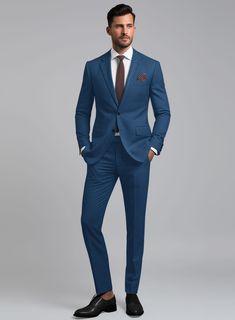 Explore a new sartorial direction with our Marco Stretch Casa Blue Wool Suit. Tailored from a wool blend, this ensemble ensures a heightened level of comfort and freedom of movement. The striking blue hue, complemented by a refined plain weave, bestows unparalleled brilliance, elevating your style to perfection. Embrace the art of dressing in its truest form with this exceptional attire, destined to make an indelible mark wherever your journeys take you.   Look Includes     Marco     Stretch Black Tuxedo Shirt, Windowpane Suit, Grey Tweed Suit, Herringbone Tweed Jacket, Herringbone Jacket, Seersucker Suit, Tweed Pants, Blue Tuxedos, Denim Suit