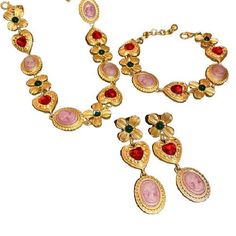 SPECIFICATIONS Style: Classic Shape\pattern: Heart Jewelry Sets Type: Necklace/Earrings/Bracelet Item Type: Jewelry Set Fine or Fashion: Fashion Heart Jewelry Set, Rhinestone Flower, Inner Beauty, Flower Heart, Shape Pattern, Heart Jewelry, Style Classic, Necklace Earrings, Shape Patterns