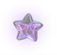 a shiny purple star shaped object on a white background