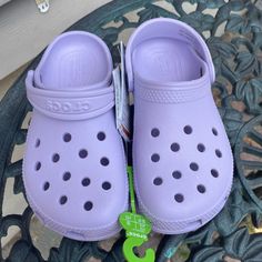 Brand New Light Purple Crocs - Never Worn - Size 13c Lilac Crocs, Light Purple Crocs, Cute Crocs Shoes, Jay Shoes, Purple Crocs, Crocs Aesthetic, Surprise For Girlfriend, Crocs Fashion, Lavender Aesthetic