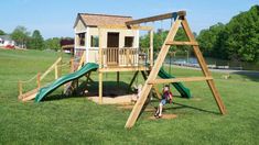 20+ Free Playhouse Plans | Ana White Diy Swing Set, Diy Playhouse, Backyard Swings