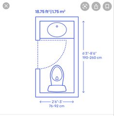 an image of a toilet with the lid down and measurements for it to be taken