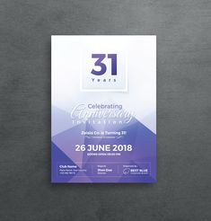 an event poster for 31 years celebrating the 30th anniversary of the 21st century, on a gray background