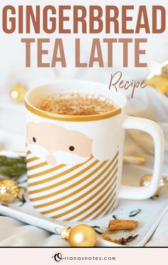 gingerbread tea latte recipe in a mug