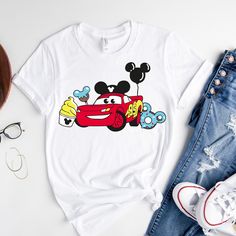 Cars Disney Shirt, Car Snacks, Cars Disney, Disney 2024, Disney Snacks, Disney World Shirts, Car Shirts, Group Shirts, Disney Shirt