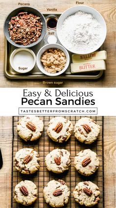 Classic homemade Pecan Sandies, ideal for Christmas and holiday gift exchanges. Pecan Sandies Recipe, Pecan Sandies Cookies, Sandies Cookies, Sandies Recipe, Christmas Cookie Exchange Recipes, Pecan Sandies, Cookie Exchange Recipes, Tastes Better From Scratch, Buttery Shortbread Cookies