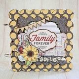 a family is forever card holder with sunflowers and polka dots on the front