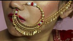 Garhwali/Kumaoni nath Kumaoni Nath Design, Pahadi Nath Design, Bridal Nath Designs In Gold, Nath Designs Gold Rajputi, Pahadi Nath Bridal, Kumaoni Nath, Kumaoni Culture, Garhwali Jewellery, Nath Designs Gold