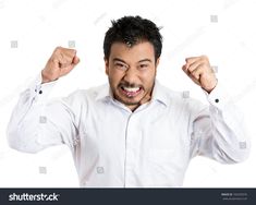 Closeup portrait of bitter displeased pissed off, angry grumpy man open mouth, fists in air about to bash something, isolated on white background. Negative human emotion facial expression feeling Grumpy Man, Painted Coffee Mugs, Ap Studio Art, See And Say, Not Fair, Open Mouth