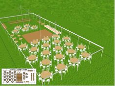 an image of a baseball field with tables and chairs