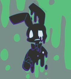 a drawing of a cartoon bunny with an evil look on it's face