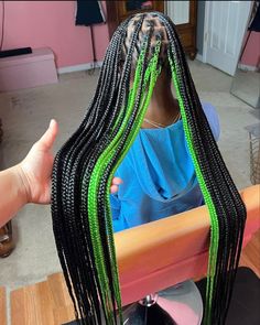 Green Braids, Christmas Styles, Colored Braids, Easter Hairstyles For Kids, Box Braids Hairstyles For Black Women, Cute Braided Hairstyles, Braids Hairstyles Pictures