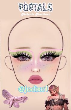 Melanie Martinez Make Up Looks, Melanie Martinez Portal Outfits, Portals Tour Makeup Ideas, Melanie Martinez Eye Makeup, Melanie Martinez Portal Make Up, Melanie Martinez Trilogy Tour Hair Ideas, Portals Makeup Look, Makeup For Melanie Martinez Concert, Melanie Martinez Trilogy Tour Makeup Ideas