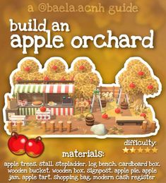 an apple orchard is featured in this ad