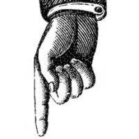 a drawing of a hand holding something in it's right hand, vintage line drawing or engraving