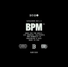 an advertisement for bpm music from the philippines, california and new york in black