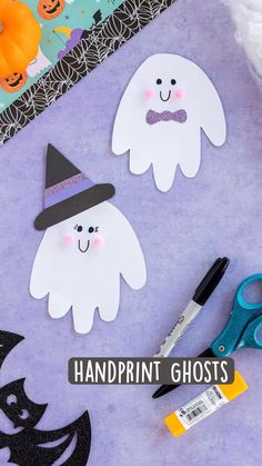 paper ghost craft for kids to make with the printables and glue on them