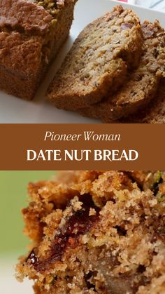 Pioneer Woman Date Nut Bread Date Walnut Bread, Date Nut Bread In A Can, Best Whole Wheat Bread Recipe, Dates Bread Recipes, Date Biscuits Recipe, Date Loaf Moist, Easy Date Recipes, Date Recipes Medjool Pregnancy