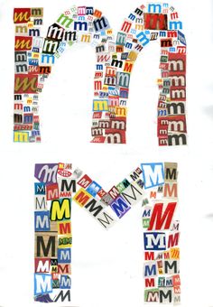 the letter m made up of many different types of letters