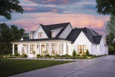 this is an artist's rendering of the farmhouse style home