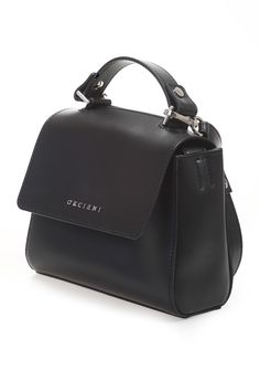 Composition: 100% Leather | Orciani Women's Bags.. Black | SS24 Elegant Flap Shoulder Bag With Handle Drop, Elegant Satchel With Handle Drop And Flap, Everyday Calf Leather Top Handle Flap Bag, Everyday Calf Leather Flap Bag With Top Handle, Chic Leather Satchel With Detachable Strap, Everyday Calf Leather Crossbody Flap Bag, Chic Calf Leather Shoulder Bag With Handle Drop, Chic Leather Satchel With Detachable Handle, Everyday Soft Calf Leather Flap Bag