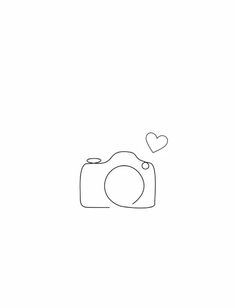 a drawing of a camera with hearts drawn on the screen and in the back ground