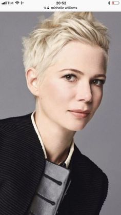 Edgy Pixie, Short Straight Hair, Edgy Hair, Michelle Williams, Penteado Cabelo Curto, Short Pixie Haircuts, Short Haircut, Short Blonde