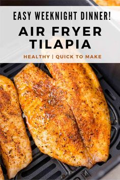 This air fryer tilapia recipe is a quick, healthy weeknight dinner that requires minimal effort. Even better is the fact that this tilapia is perfectly cooked in just over 10 minutes! How To Cook Tilapia, Tilapia Recipes Healthy, Healthy Tilapia, Tilapia Recipes Easy, Fish Fillet Recipe, Fried Tilapia, Tilapia Fish Recipes