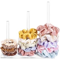 PRICES MAY VARY. ❤️【3-Tiers Design】-There are three vertical round sticks on basic panels, you can easily display your scrunchies and hair ties stable without shake. Different stick hole different hair accessories according to your requirement. ❤️【Acrylic Scrunchie Holder】- This scrunchies stand is made of premium quality and thick acrylic, simple design and sturdy structure. Special Tips：Package does not include hair ties. ❤️【Save Space and Time】- When your vanity table is piling up, you don't Scrunchy Organization, Hair Tie Organizer, Hair Accessories Display, Hair Tie Holder, Clear Hair, Organizing Hair Accessories, Accessories Display, Hair Elastics, Accessory Organization