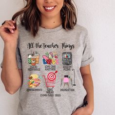 This is THE Teaching Shirt...Soooo cute and would make the best gift for that special Teacher in your child's life! All sales are final. I work with a printing company that does not accept returns or exchanges. But if an item arrives damaged or anything but flawless, please reach out to me! **I cannot leave gift messages as that is currently not an option with the printer. So sorry! 1. Please make sure your shipping address is correct before placing your order. 2. Be sure to check processing tim First Day Of School Shirt, Teaching Shirts, Teacher Things, 1st Day Of School, Teacher Tees, Printing Company, So Sorry, The Teacher, Teacher Tshirts