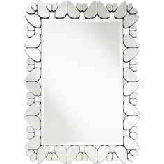 a mirror that has hearts on it and is shaped like heart shapes in the shape of leaves