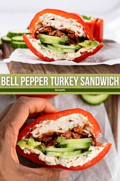 Bell Pepper Turkey Sandwich Chat Recipes, Fasting Lifestyle, Harvest Thyme, Food Substitutes, Turkey Sandwiches Recipes, Sandwich Wraps Recipes, Healthy Sandwich, Turkey Sandwich