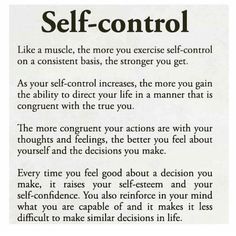 an advertisement for self - control, with the caption's description in english