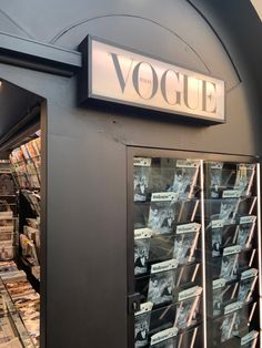 the inside of a record store with records on display