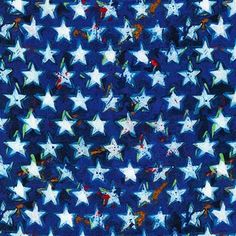 an american flag made out of stars on a blue background with red, white and green splots