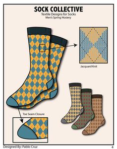 Accessories Sketches, Socks Illustration, Technical Flats, Socks Packaging, Flat Drawings, Shoe Sketches, Argyle Socks, Funky Socks