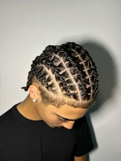 Men Small Box Braids, Braids Men Cornrows, Different Cornrow Styles Men, Men’s Flat Twist Styles, Long Hair Line Up Men, Types Of Braids For Men, Cornrows With Designs Men, Travis Braids, Thick Braids Men